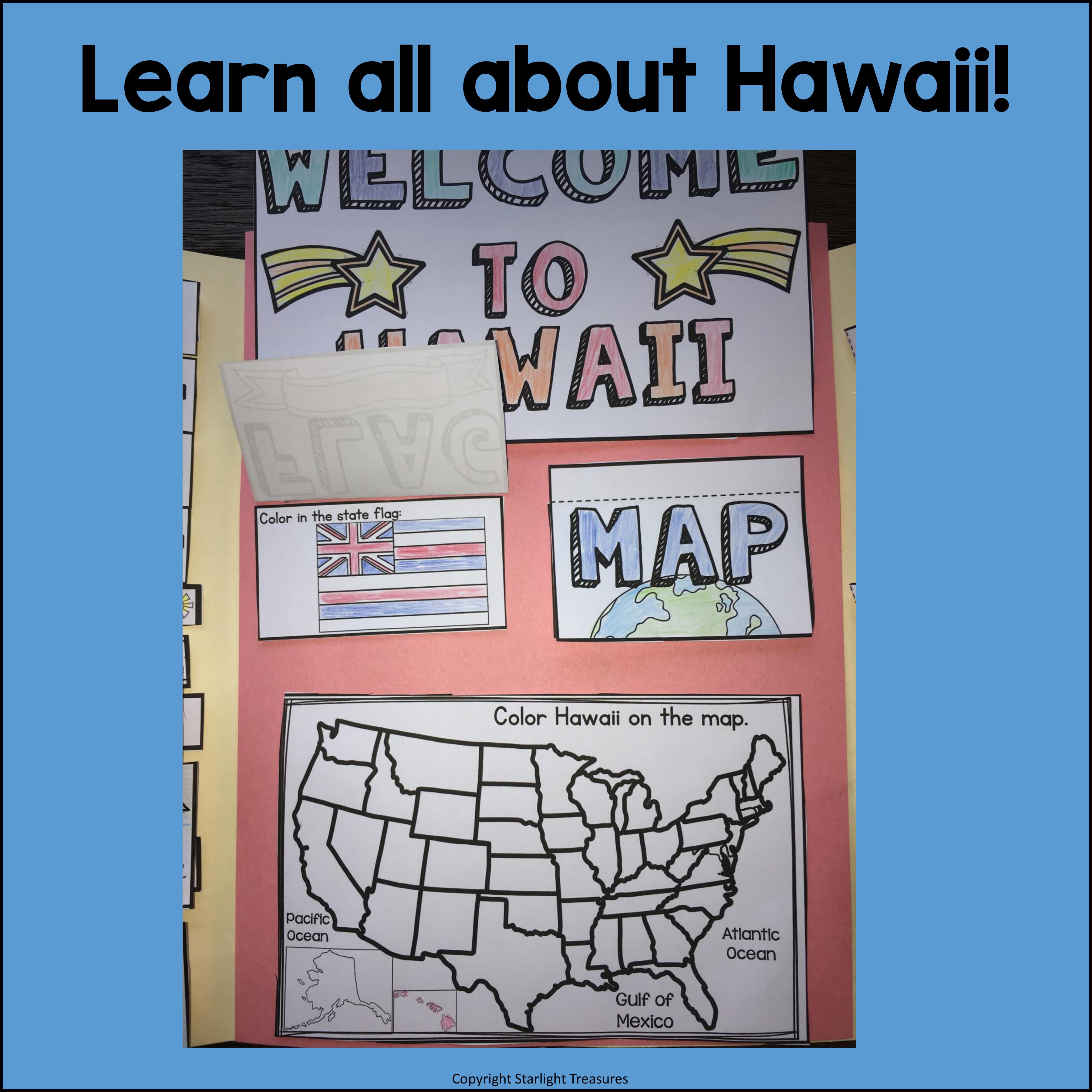 Hawaii Lapbook for Early Learners - A State Study - Classful, image size:3600x3600
