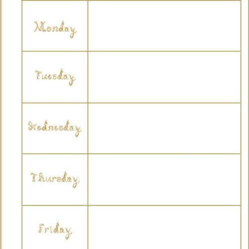Weekly Planner 5 Days Week Of Fill In Vertical Sheet Neutral Tan Fabric Font's featured image