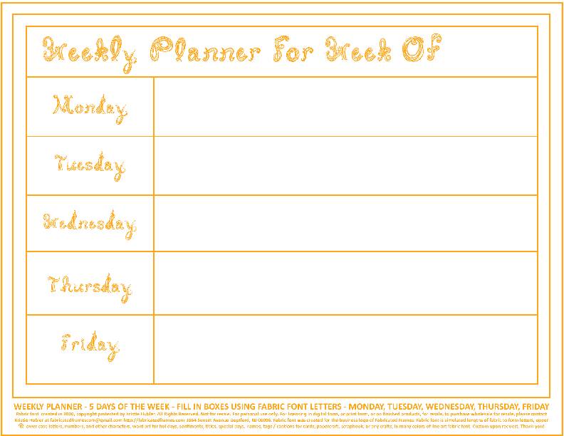 Blank 5 Day Weekly Calendar - 2025 Blank Calendar: Download Your Free ...