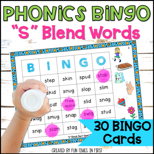 S Blends Short Vowels Bingo Game: No Prep Phonics Games - 1st Grade Phonics's featured image