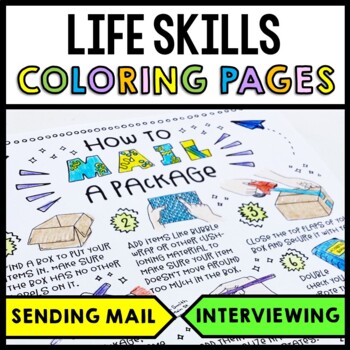 Life Skills - Special Education - Sending Mail - Interviewing - Coloring Pages
