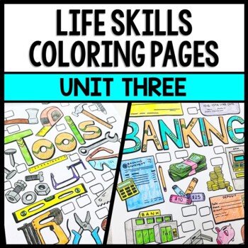 Life Skills - Special Education - Tools - Banking - Money - Coloring Pages