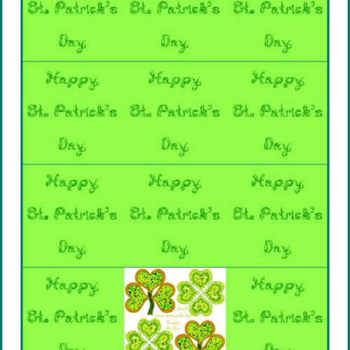 12 Lime St Patrick's Day green fabric font heart diamond clovers tag captions for cards and crafts's featured image
