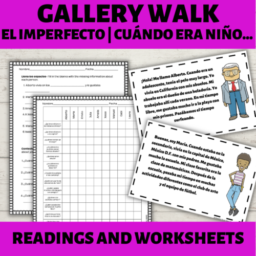 Spanish Cuándo era niño | Imperfect tense | Gallery walk readings and activities's featured image