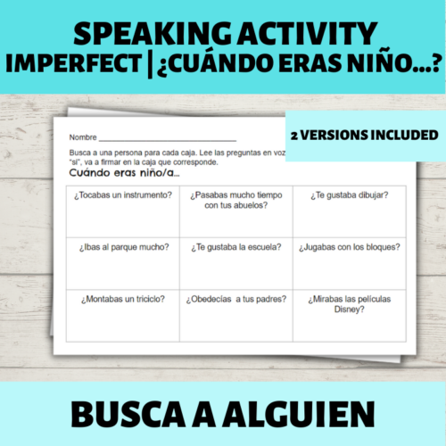 Busca a alguien - Spanish Imperfect ¿Cuándo eras niño...? speaking activity's featured image