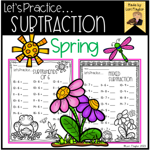 Spring Themed Subtraction Worksheets's featured image