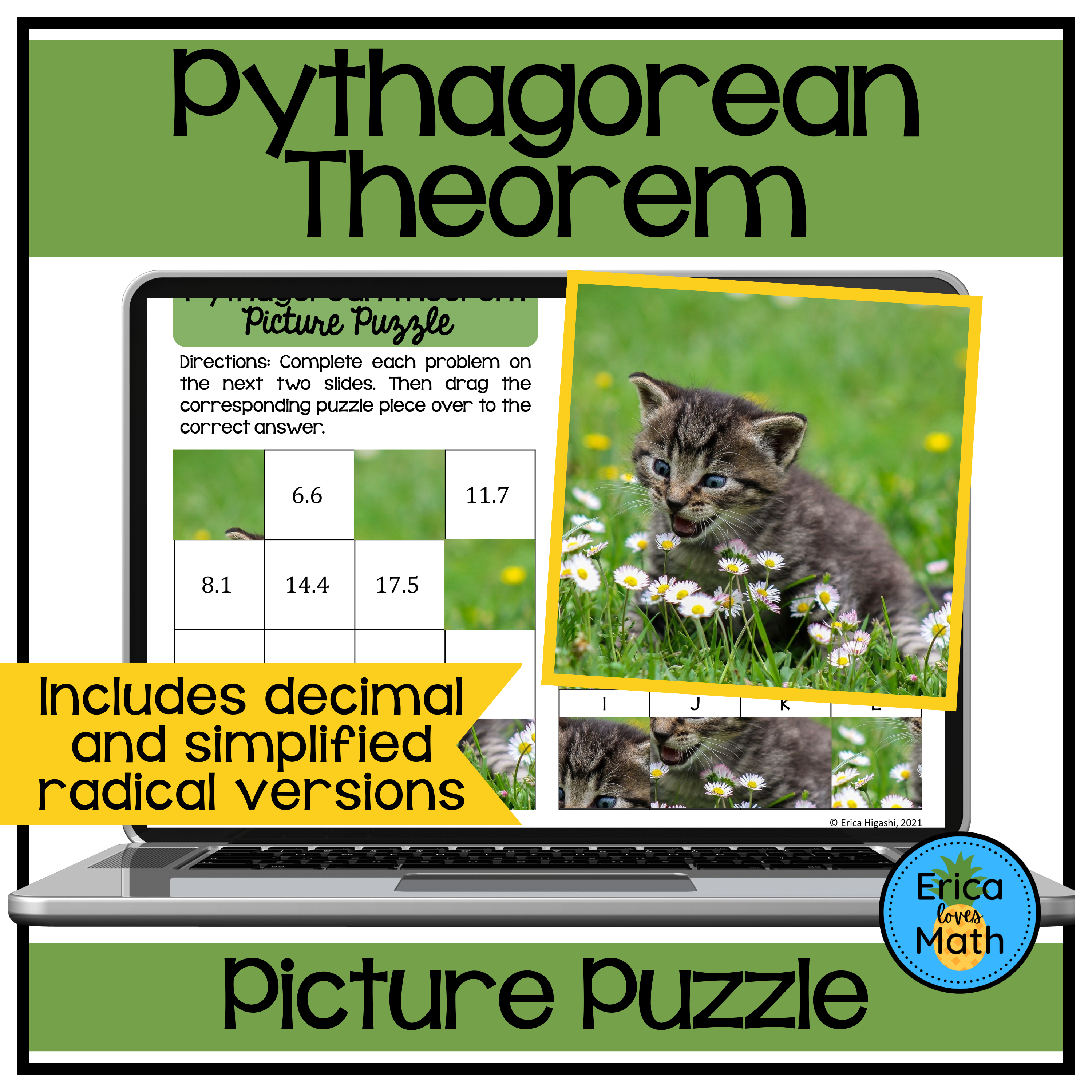 Pythagorean Theorem Digital Activity Picture Puzzle - Classful