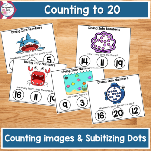 Diving Into Numbers 0-20 Counting Items and Subitizing Dots Center Cards's featured image