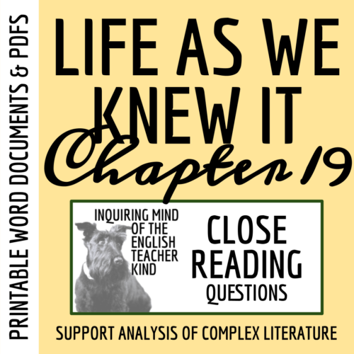 Life As We Knew It Chapter 19 Close Reading Worksheet's featured image