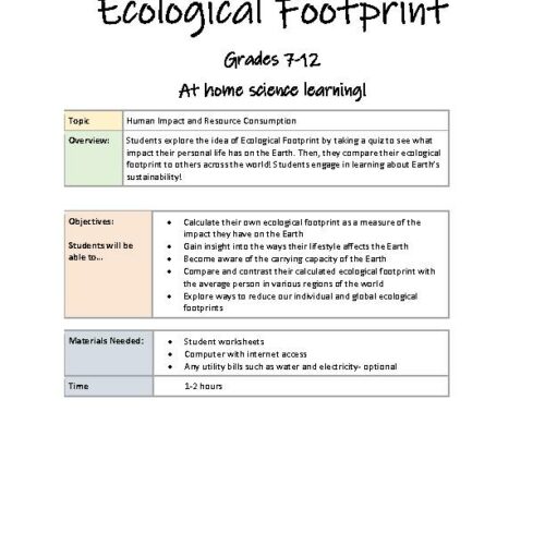 Ecological Footprint- At Home Science STEM Activity or Digital Learning's featured image