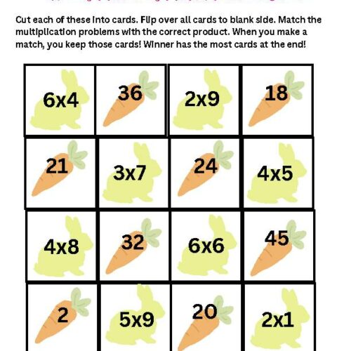 Spring Multiplication Matching Game's featured image