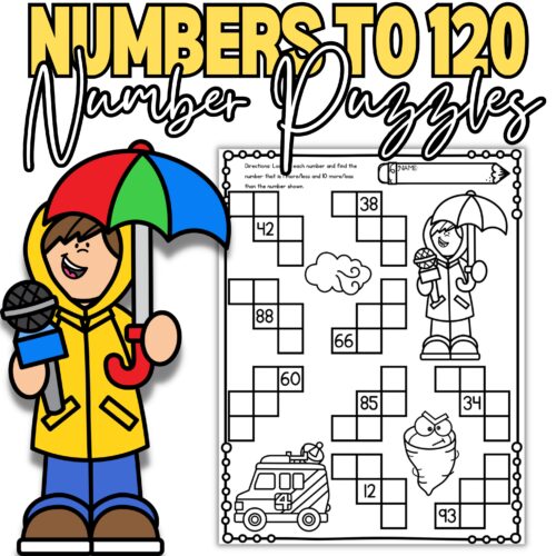 Numbers to 120 Math Puzzles—Adding Ten More & Ten Less's featured image