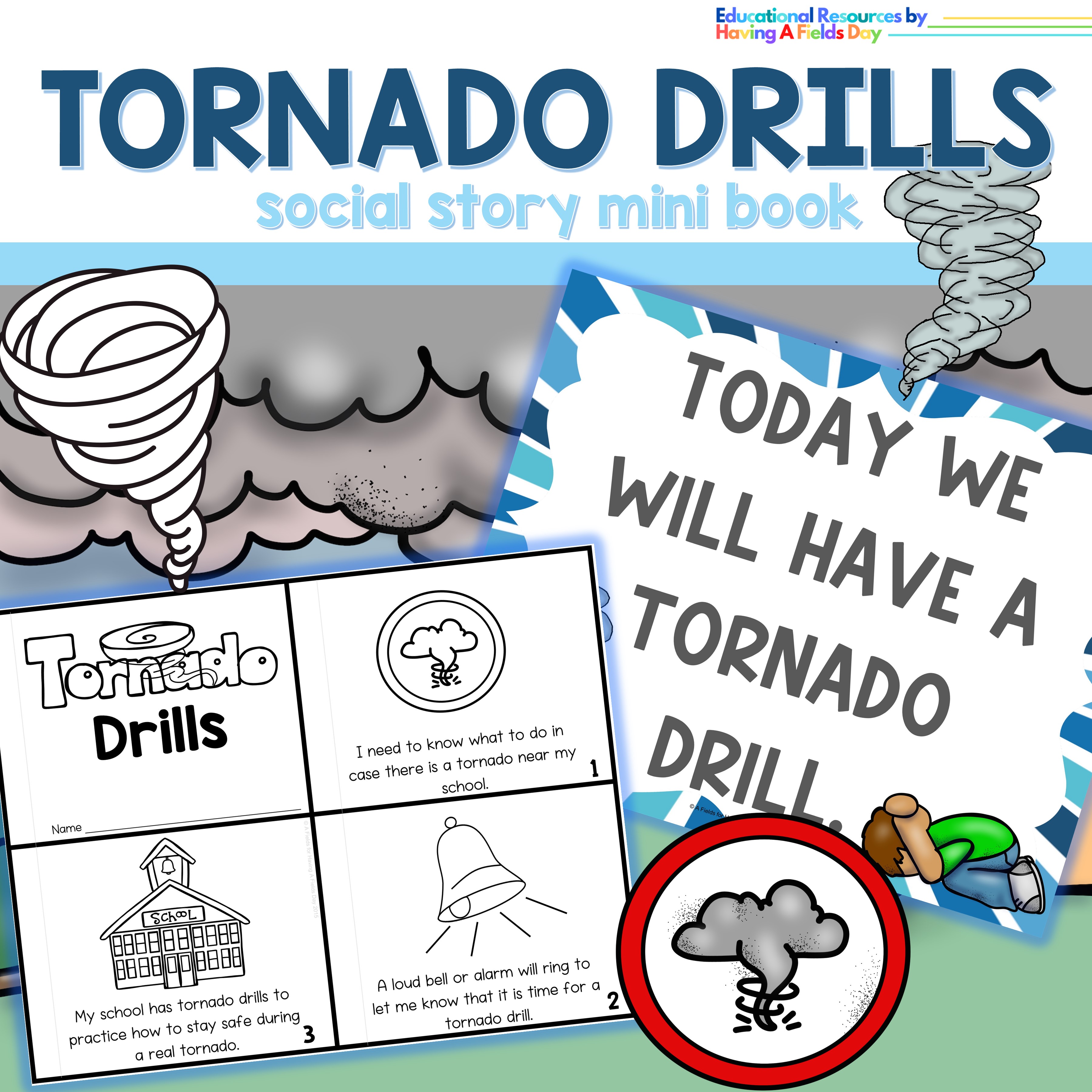 Tornado Drill Social Narrative Mini Book Set
