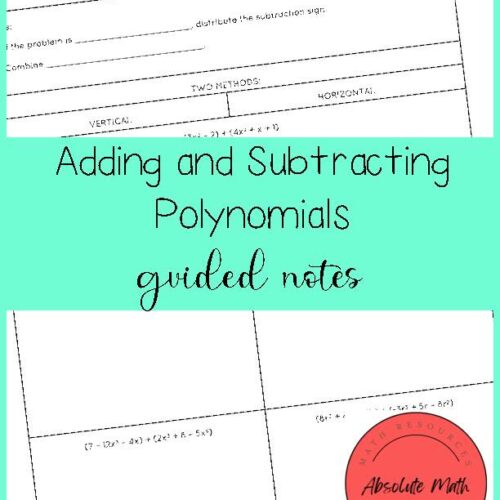 Adding and Subtracting Polynomials Guided Notes's featured image