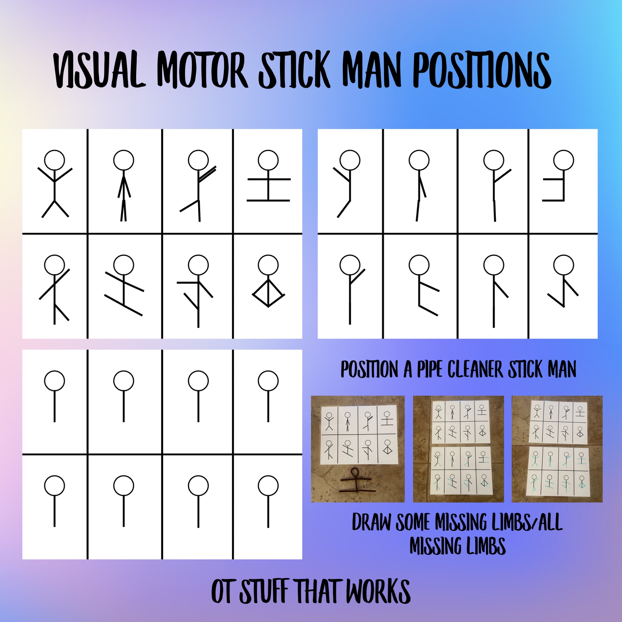 Visual Motor Stick Man Positions