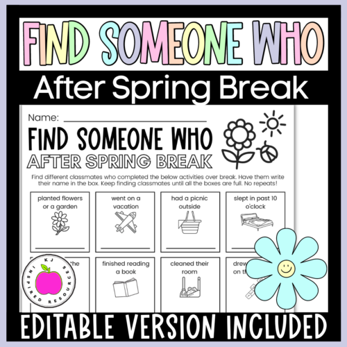 After Spring Break / March / April - Find Someone Who Team Building Activity's featured image
