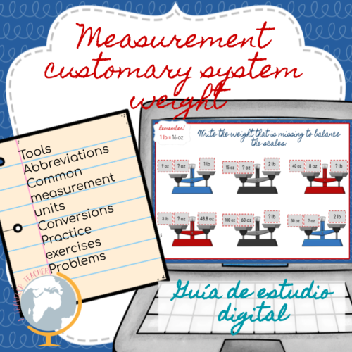Measurement customary system weight digital study guide's featured image