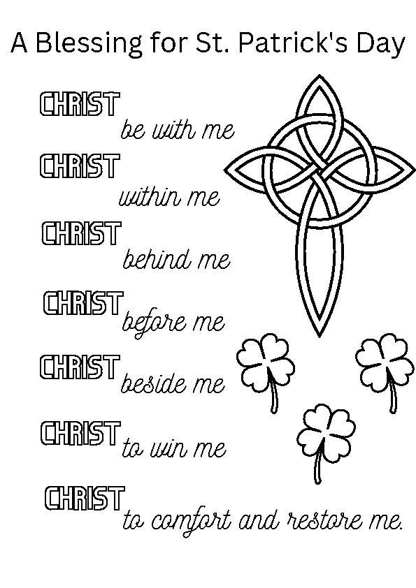 St. Patrick's Day Blessing Coloring Sheet