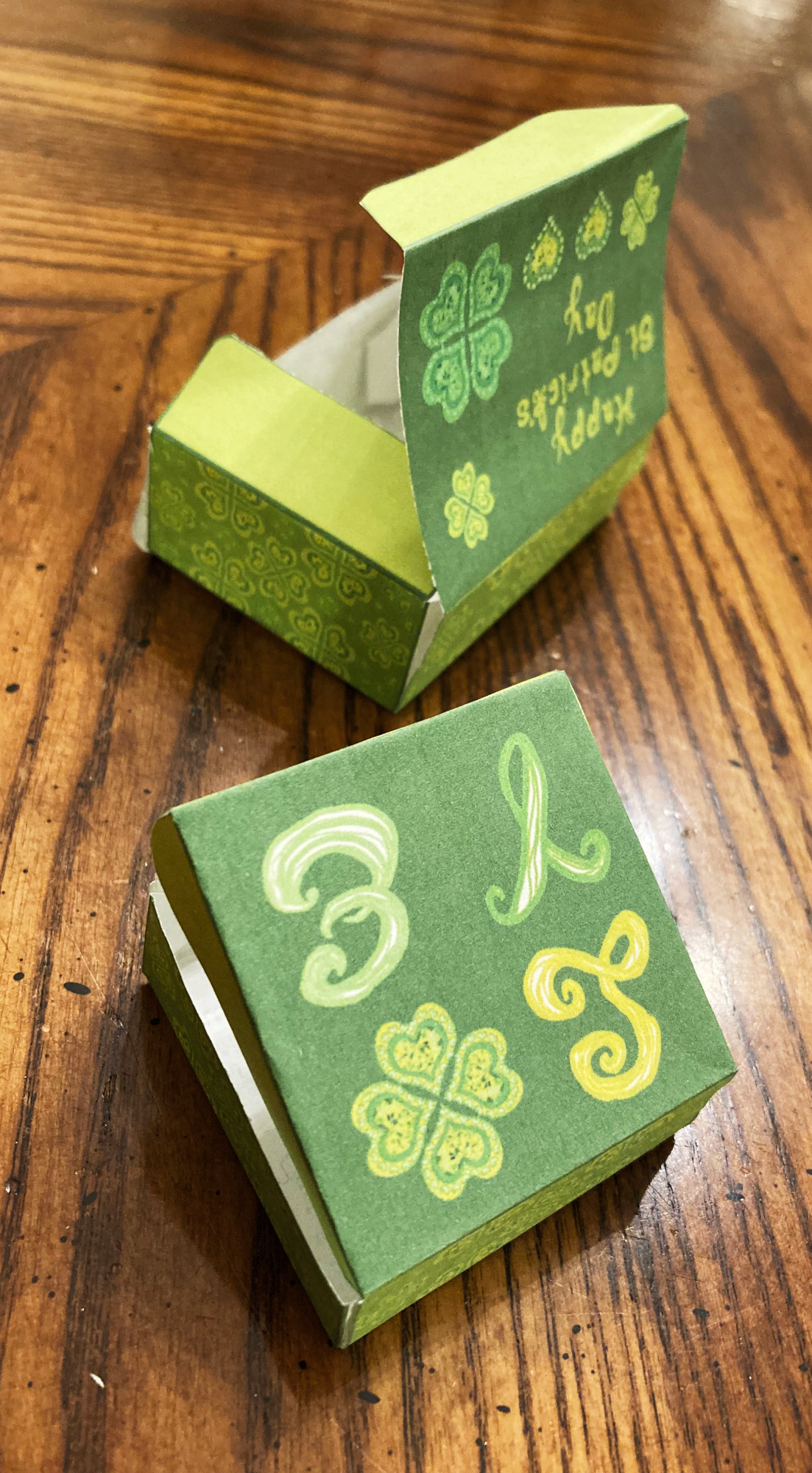 Happy St. Patrick’s Day 2 Irish Potato Candy Box Patterns printable