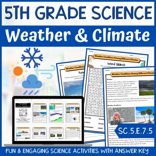 Weather and Climate Activity & Answer Key 5th Grade Earth Science's featured image