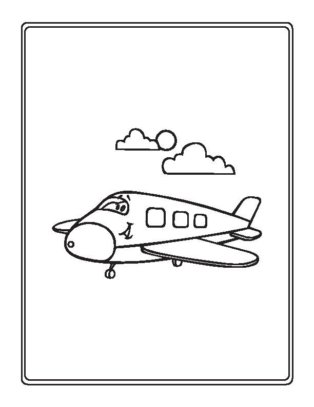 Coloring book for kids airplane Royalty Free Vector Image