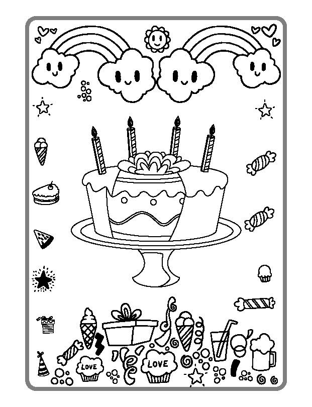 Free Cake Coloring Pages — Stevie Doodles