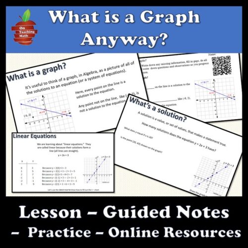 What's a Graph - Linear Equations Lesson, Guided Notes, Homework - No Prep Time!'s featured image