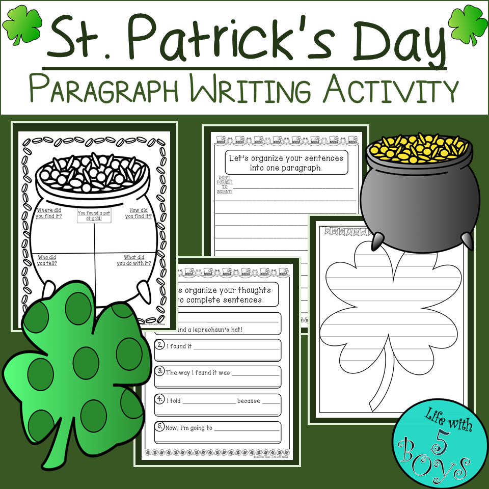 St. Patrick's Day Writing Activity - Paragraph Writing
