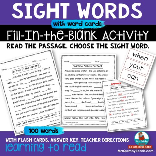 Sight Words | Fill-In-Blank Activities | Reading for Meaning | Homeschoolers's featured image