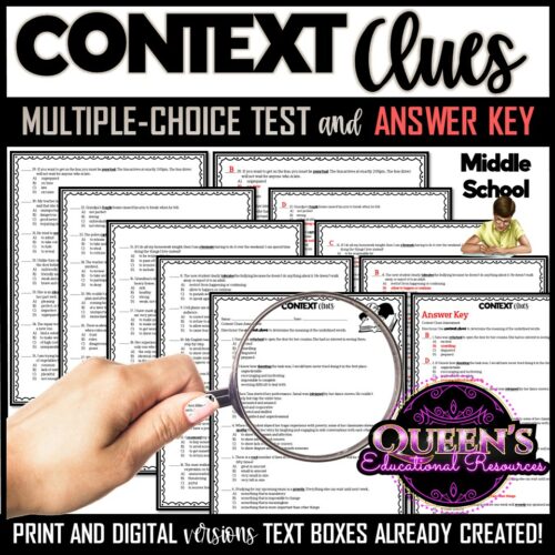 Context Clues Test, Context Clues Assessment, Vocabulary Test's featured image