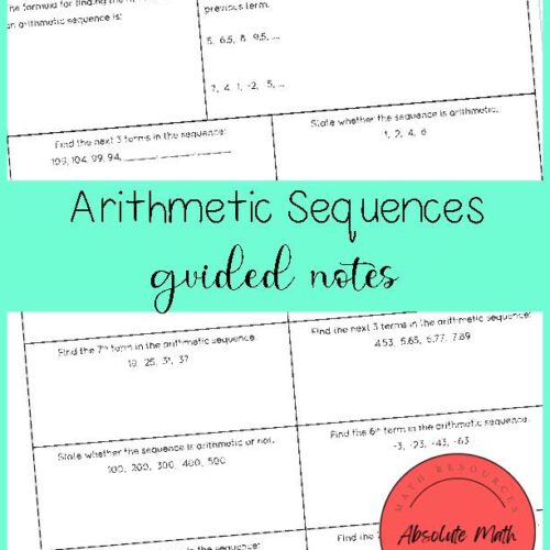 Arithmetic Sequences Guided Notes's featured image