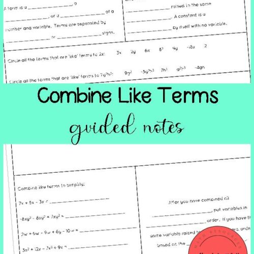 Combine Like Terms Guided Notes's featured image