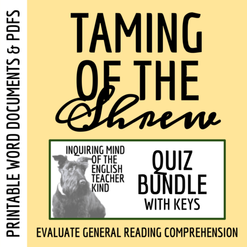 Taming of the Shrew Quiz and Answer Key Bundle's featured image