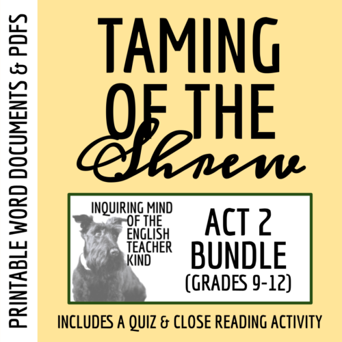 Taming of the Shrew Act 2 Quiz and Close Reading Bundle's featured image