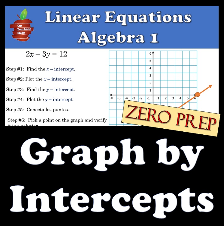 How to Graph a Line from Intercepts - Lesson, Guided Notes, Lots of ...