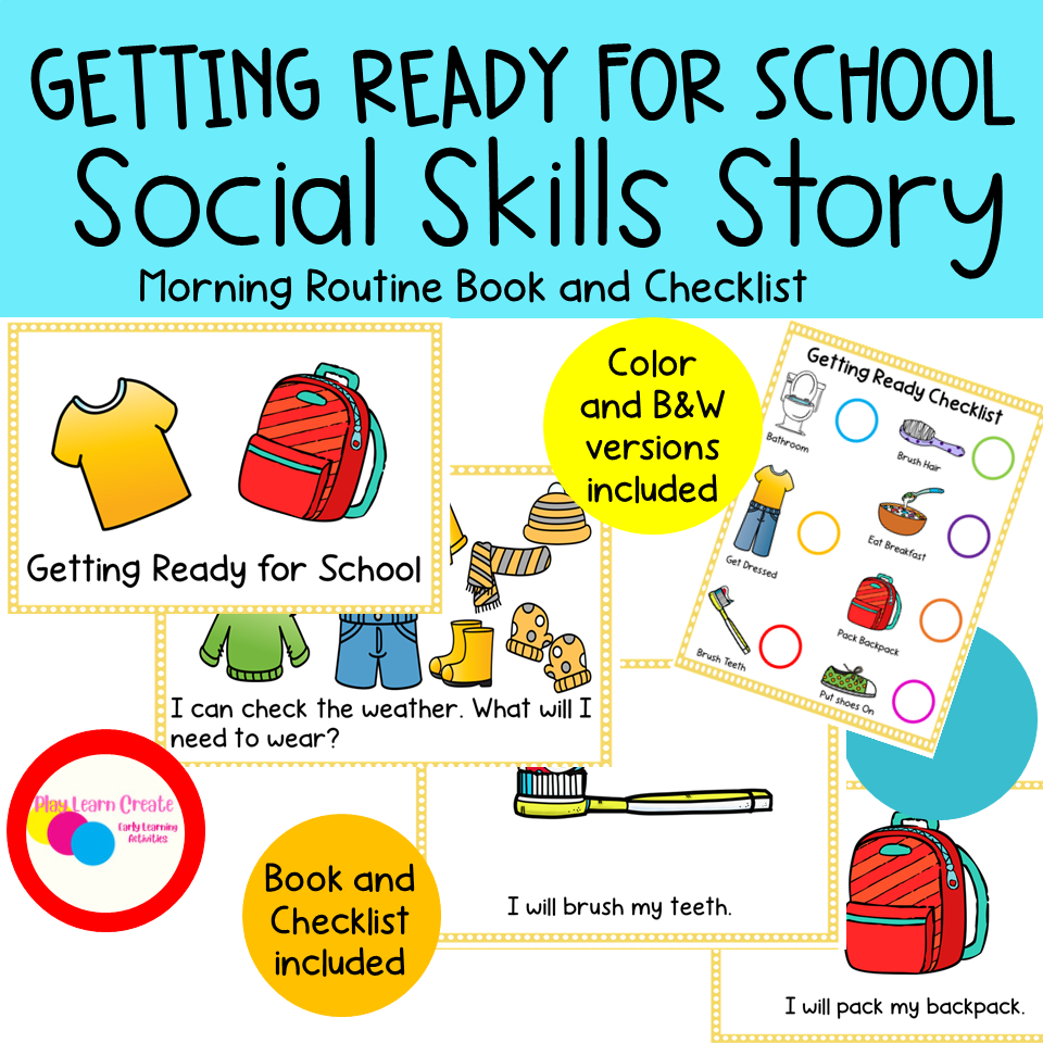 social emotional skills preschoolers checklist clipart