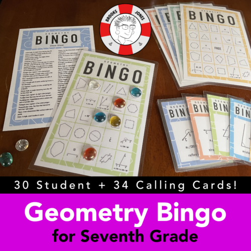 Grade 7 Geometry Bingo Game: 30 Cards and 34 Concepts!'s featured image
