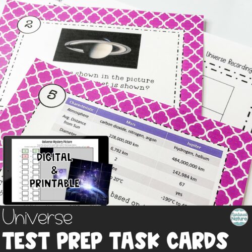 Universe Science Review Test Prep Task Cards – Planets in Solar System's featured image