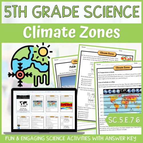 Climate Zones Activity & Answer Key 5th Grade Earth Science's featured image