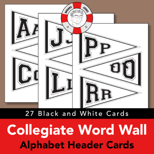 Collegiate-Themed Word Wall Header Cards: Black and White's featured image