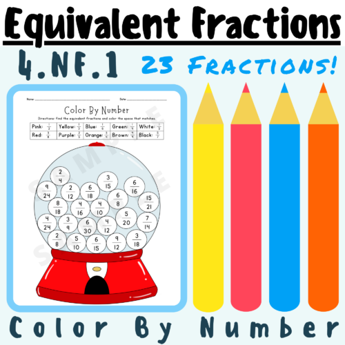 4.NF.A.1 Identifying Equivalent Fractions Color By Number K-5 Teachers and Students in the Math Classroom's featured image