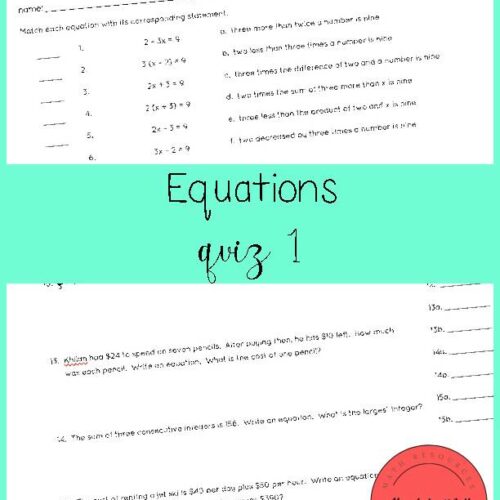 Equations Quiz 1's featured image