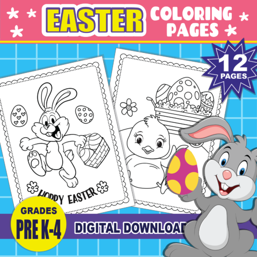 Easter Coloring Pages for Kids | 12 Unique pages | PRINTABLEEaster Spring Activities for Kids's featured image