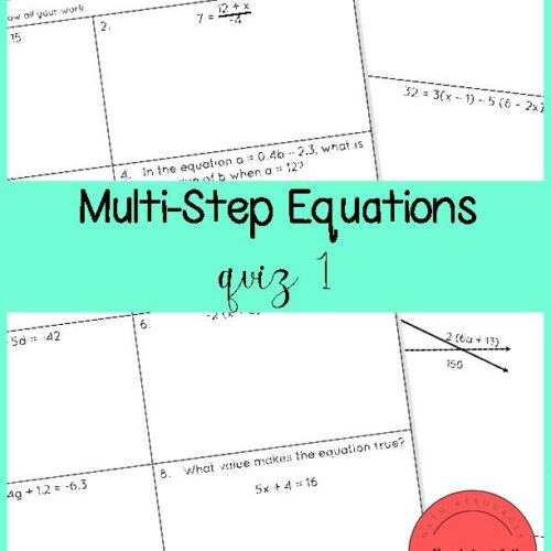 Multi-Step Equations Quiz 1's featured image