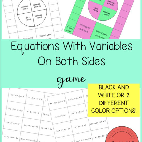 Equations with Variables on Both Sides Card Game's featured image