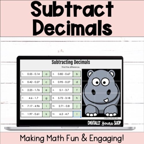 Subtract Decimals Digital Self-Checking Activity's featured image
