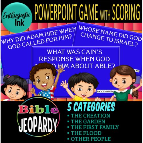 Bible Themed Jeopardy Digital Trivia Interactive Score Powerpoint Game Genesis's featured image