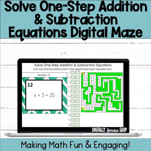 Solve One-Step Addition & Subtraction Equations Digital Activity's featured image