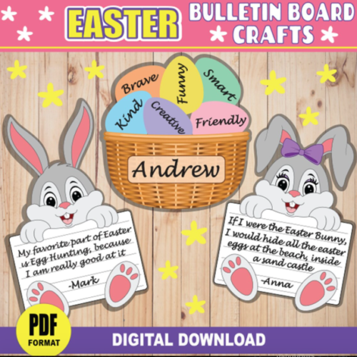 Easter Crafts for Bulletin Board | PRINTABLE Easter Activity for Kids | Writing & Kindness Class Positive Affirmations's featured image