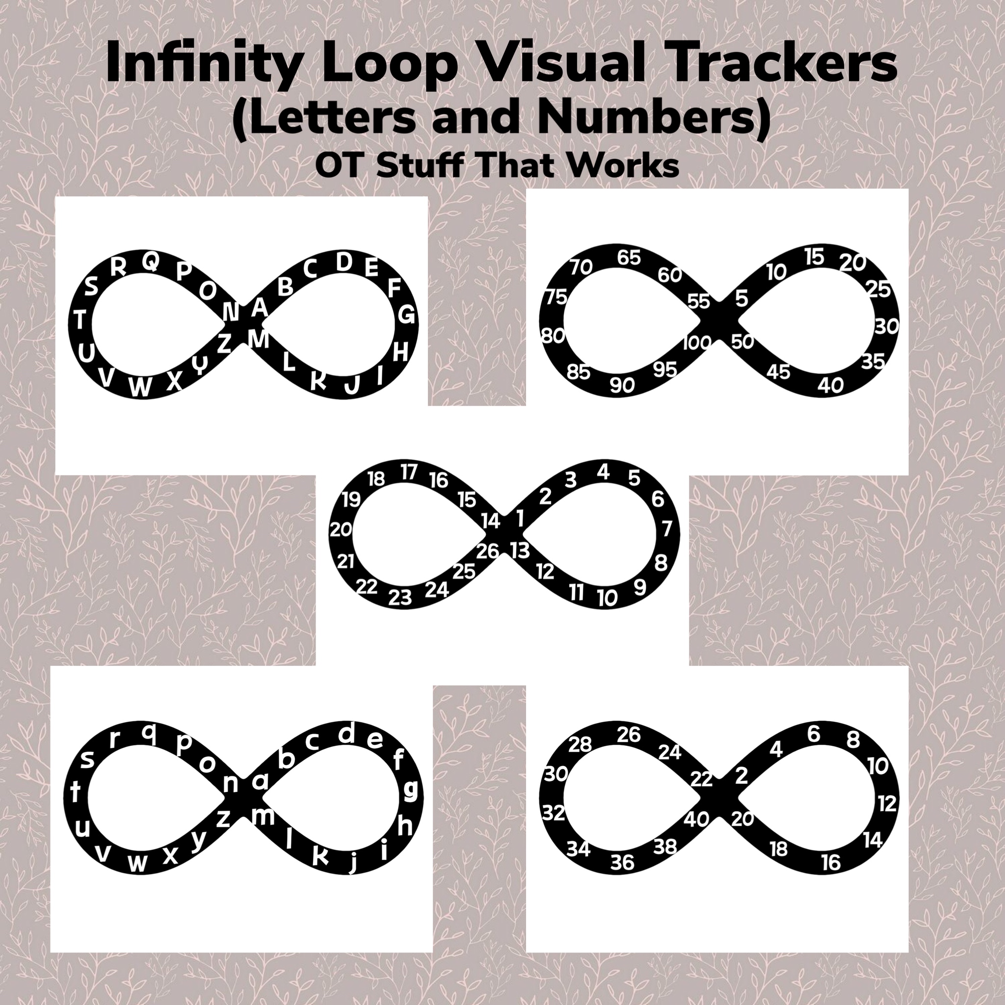 Infinity Loop Visual Trackers (Letters and Numbers)